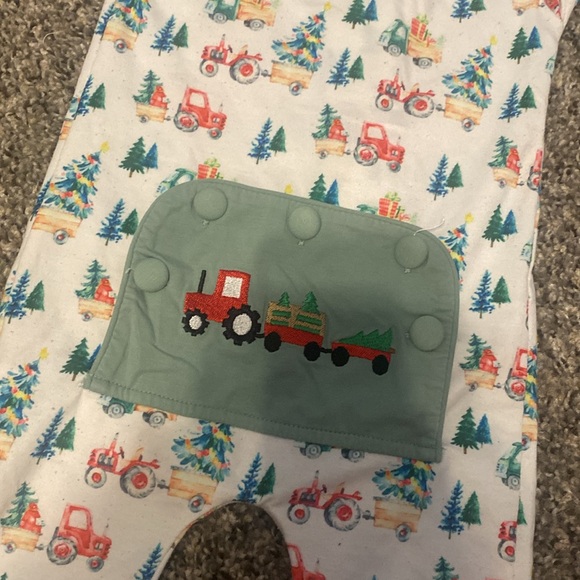 Infant Christmas Tree Farm One Piece Outfit - Picture 4 of 4